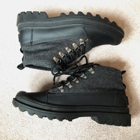 TOMS Cordova Black Wool with Leather Ankle Hiking Boots, Women's 6.5 - Picture 12 of 14